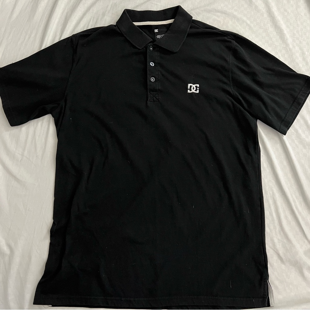 DC Men's Classic Black Polo Shirt